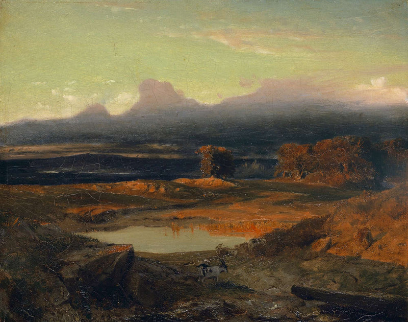 Landscape At Sunset by Arnold Bocklin