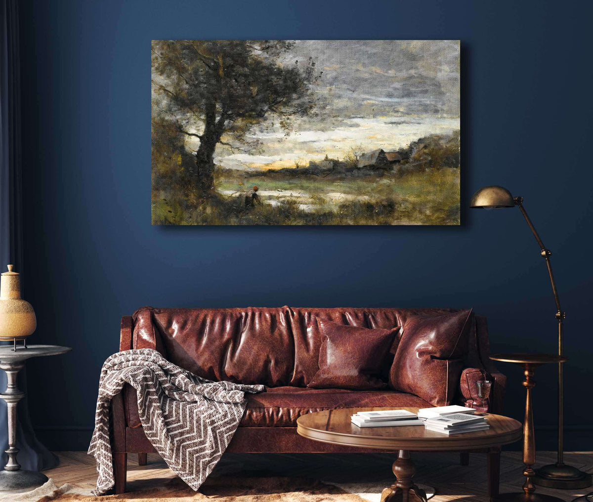 Landscape At Sunset by Jean Baptiste Camille Corot