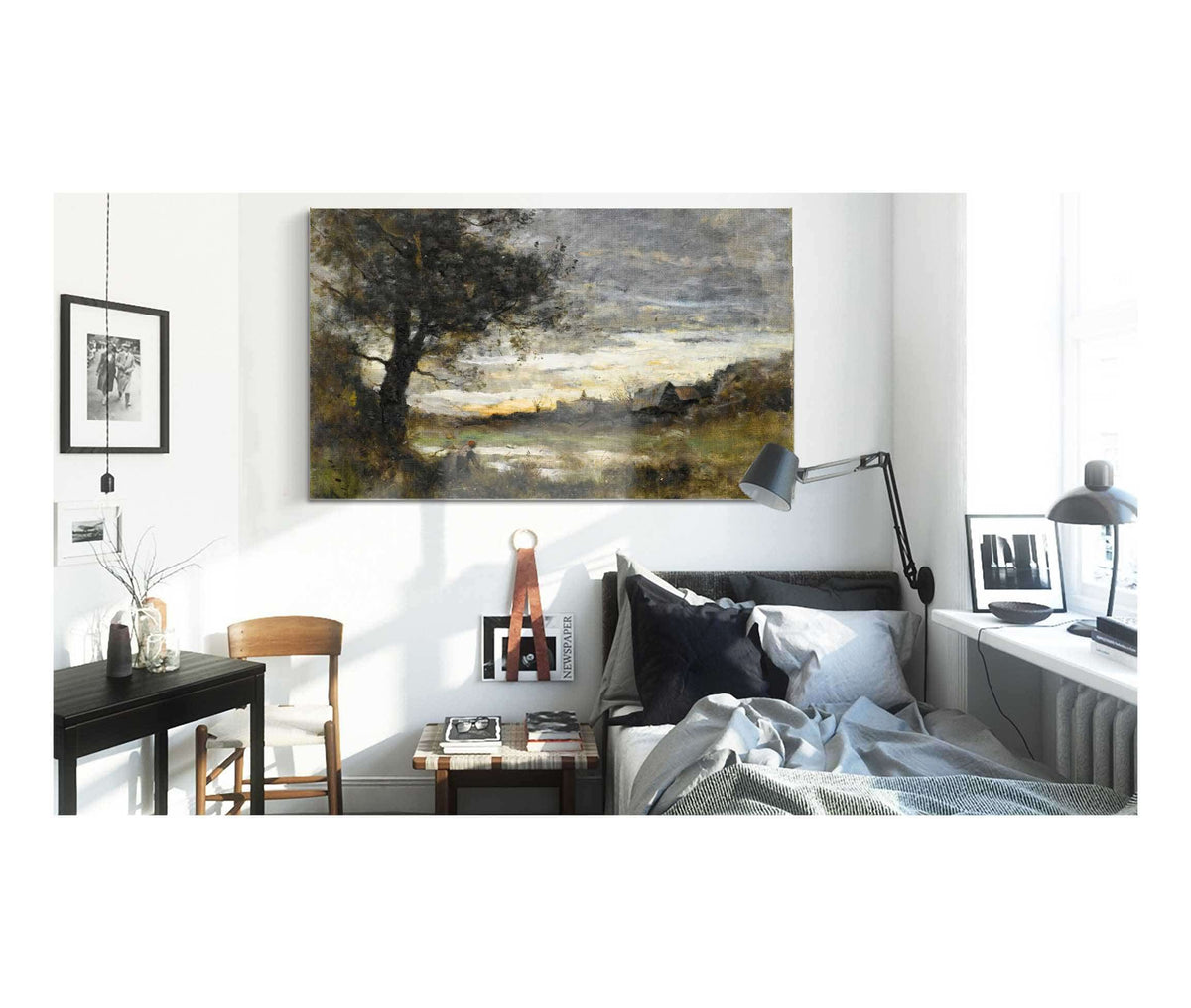 Landscape At Sunset by Jean Baptiste Camille Corot