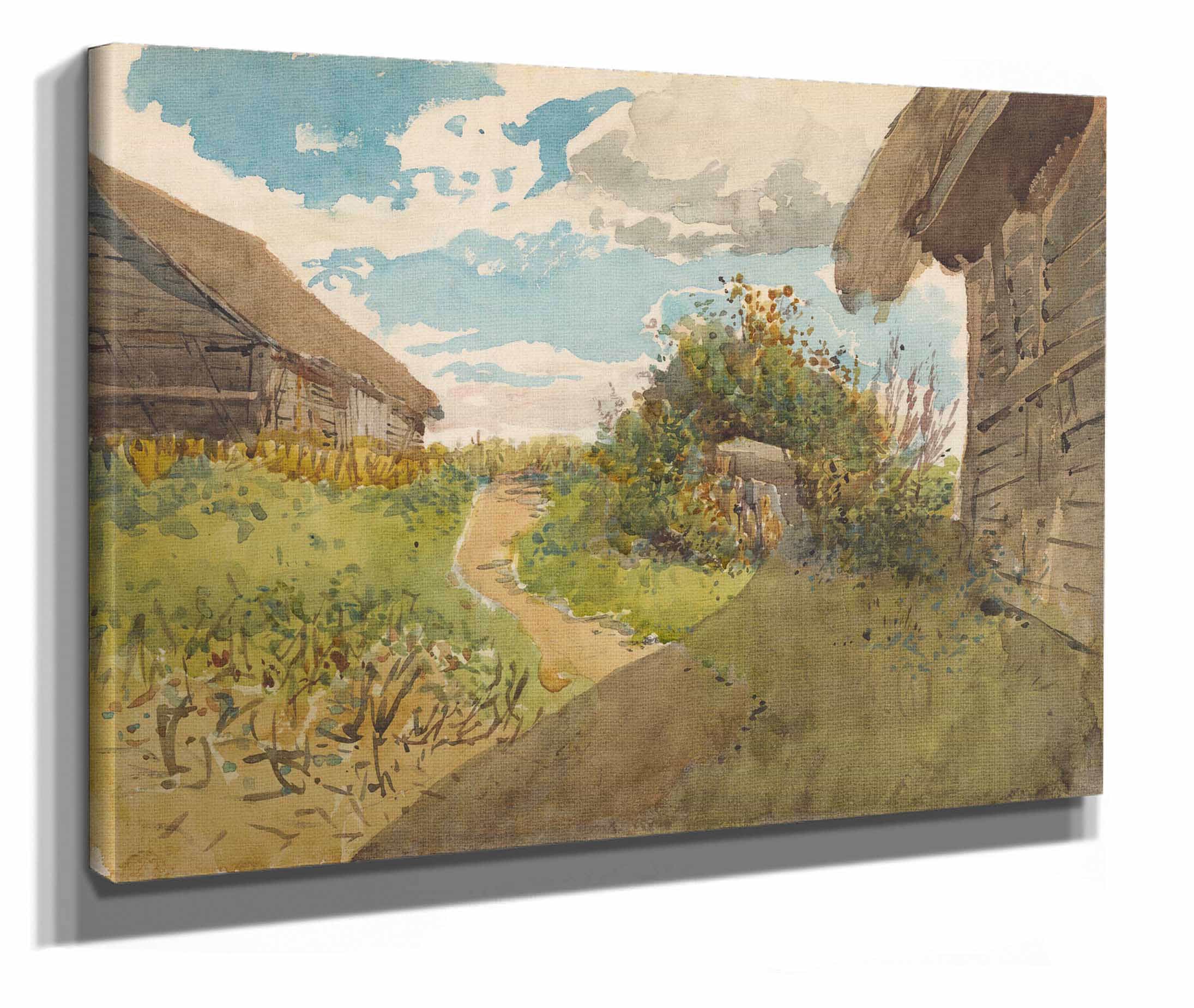Landscape Betwen Haylofts  by Ladislav Mednyanszky