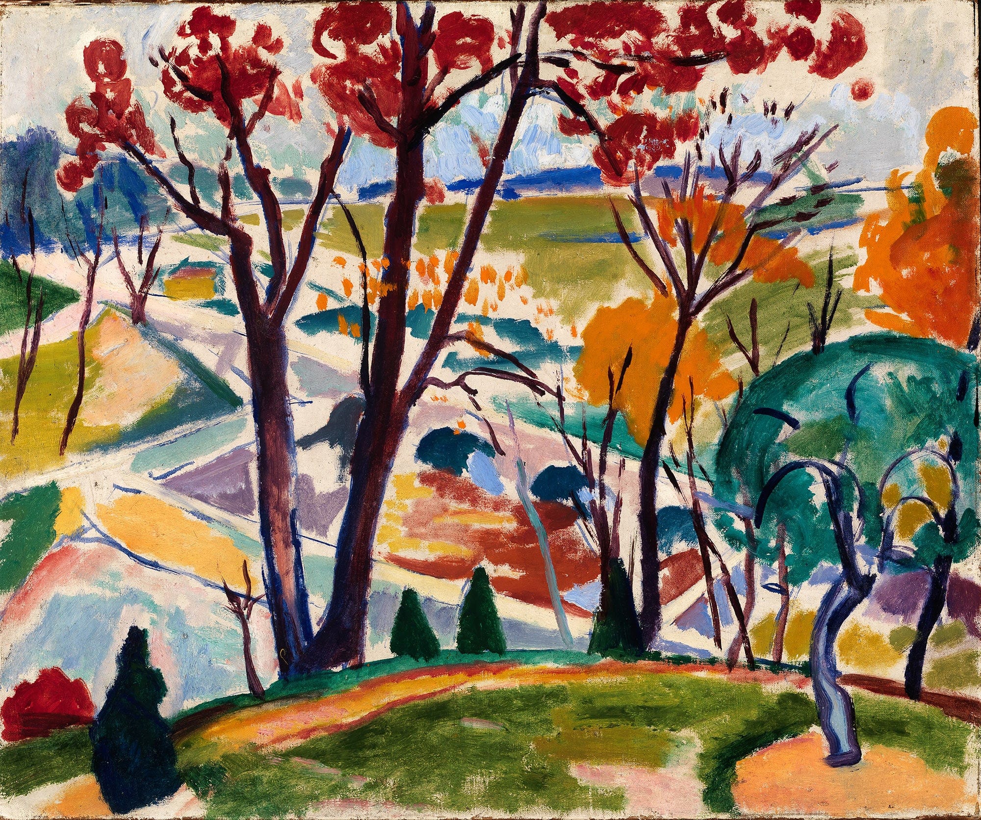 Landscape Bridge Huntingdon Valley by Henry Lyman Sayen