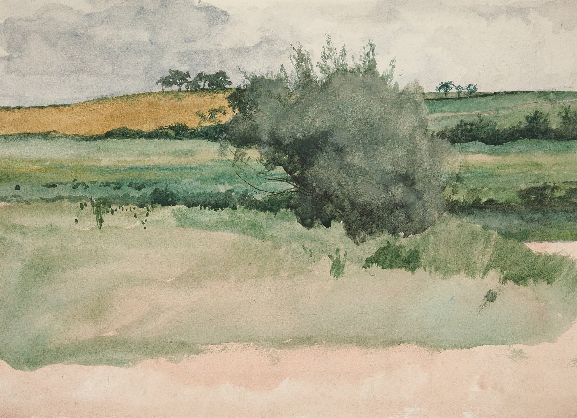 Landscape Fields by Edwin Austin Abbey
