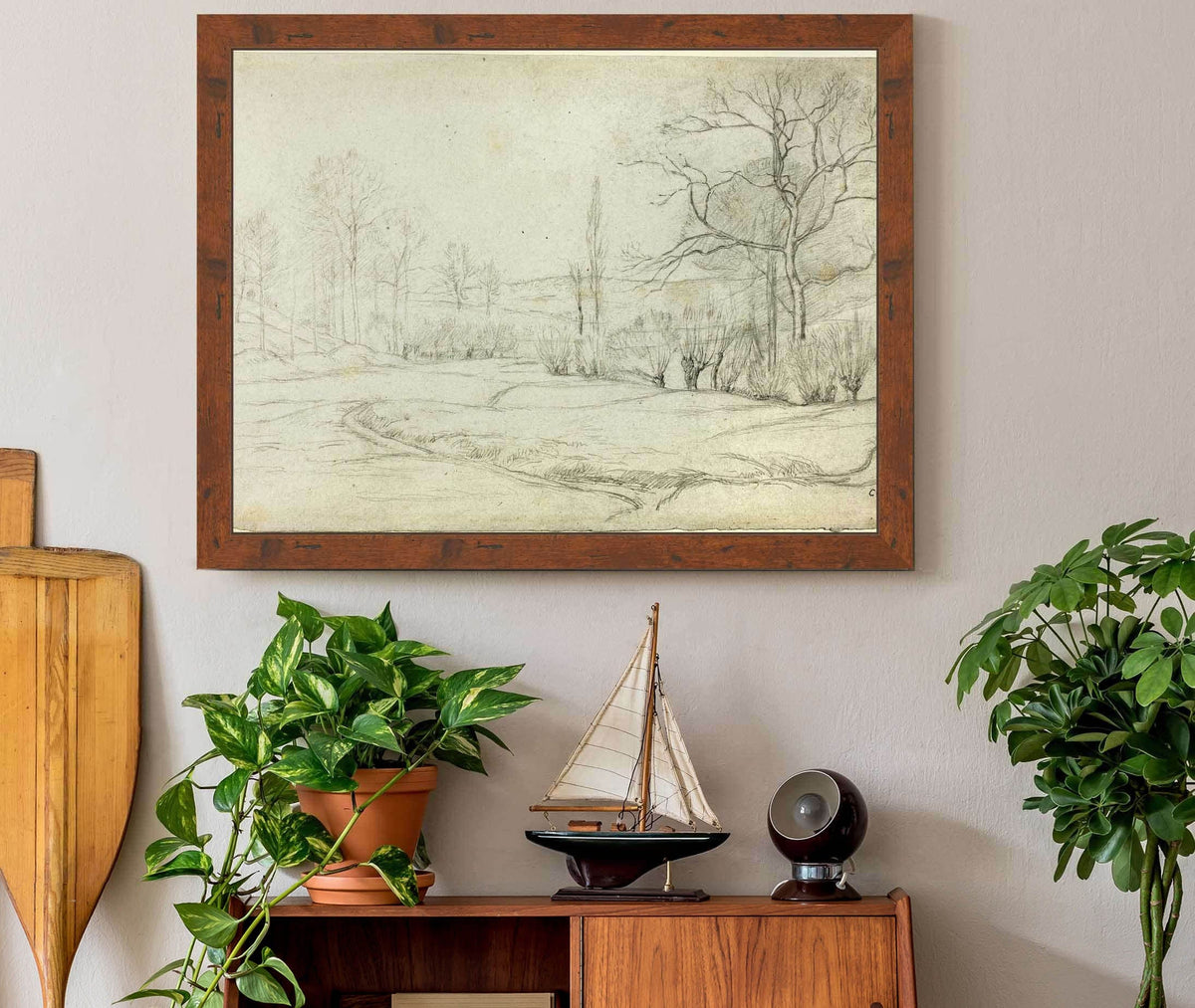 Landscape In Montfoucault by Camille Pissarro