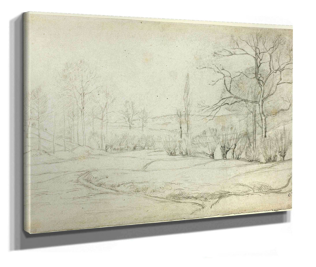 Landscape In Montfoucault by Camille Pissarro