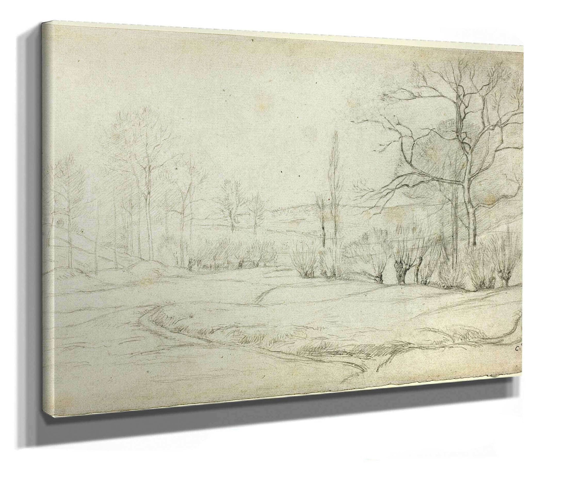 Landscape In Montfoucault by Camille Pissarro