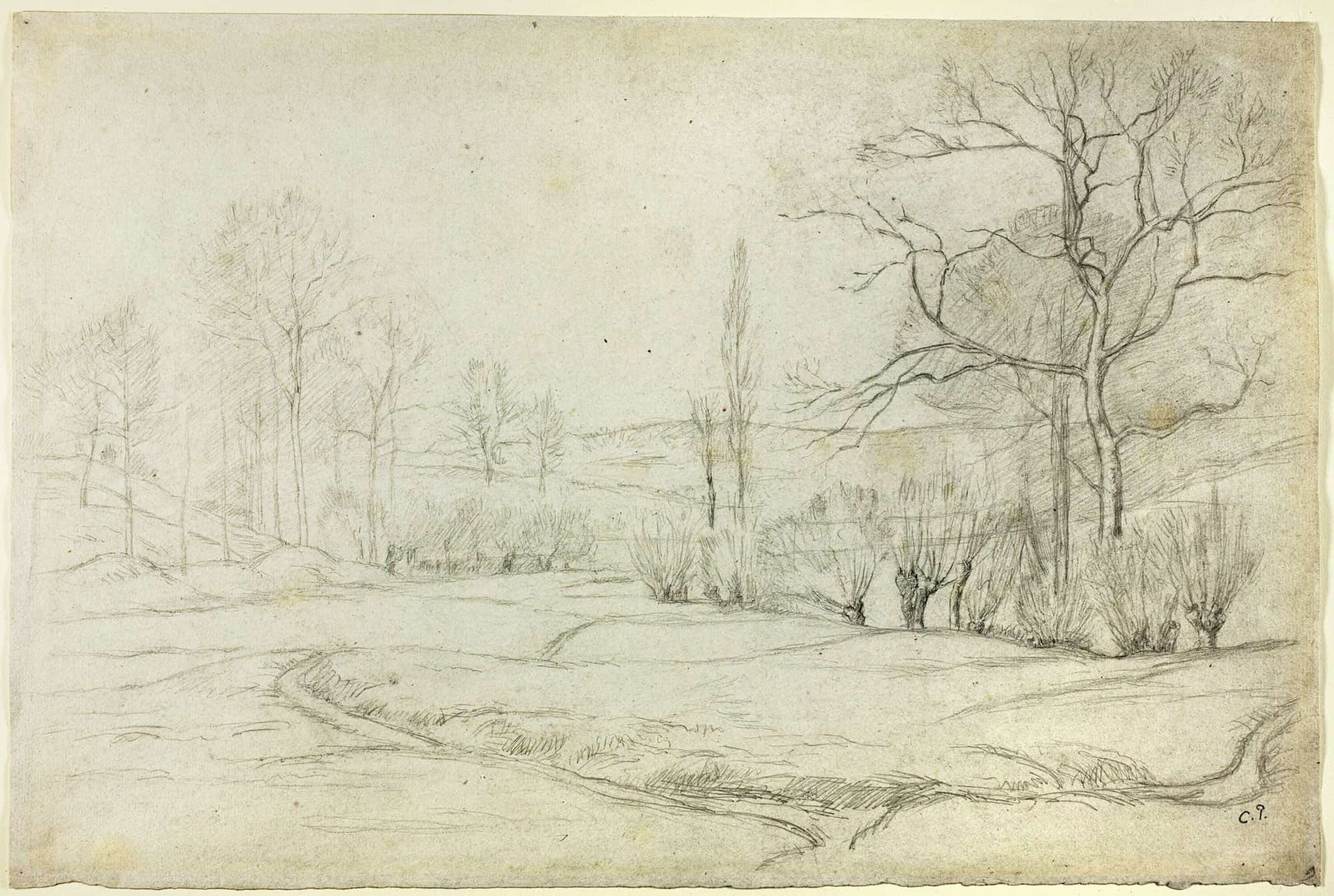 Landscape In Montfoucault by Camille Pissarro