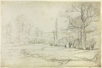 Landscape In Montfoucault by Camille Pissarro