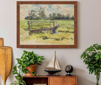 Landscape Marsh And Bridge by Edwin Austin Abbey