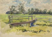 Landscape Marsh And Bridge by Edwin Austin Abbey