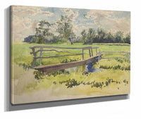Landscape Marsh And Bridge by Edwin Austin Abbey