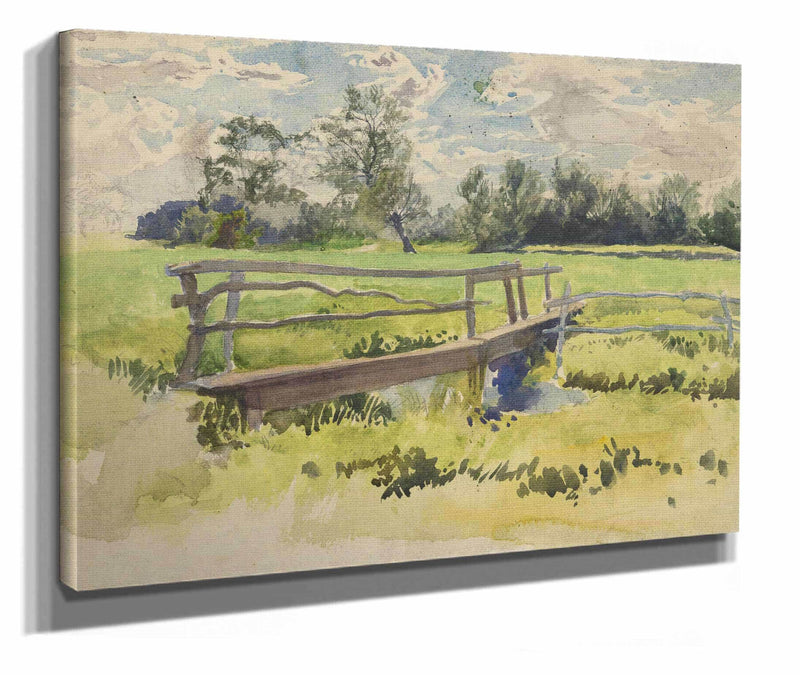 Landscape Marsh And Bridge by Edwin Austin Abbey