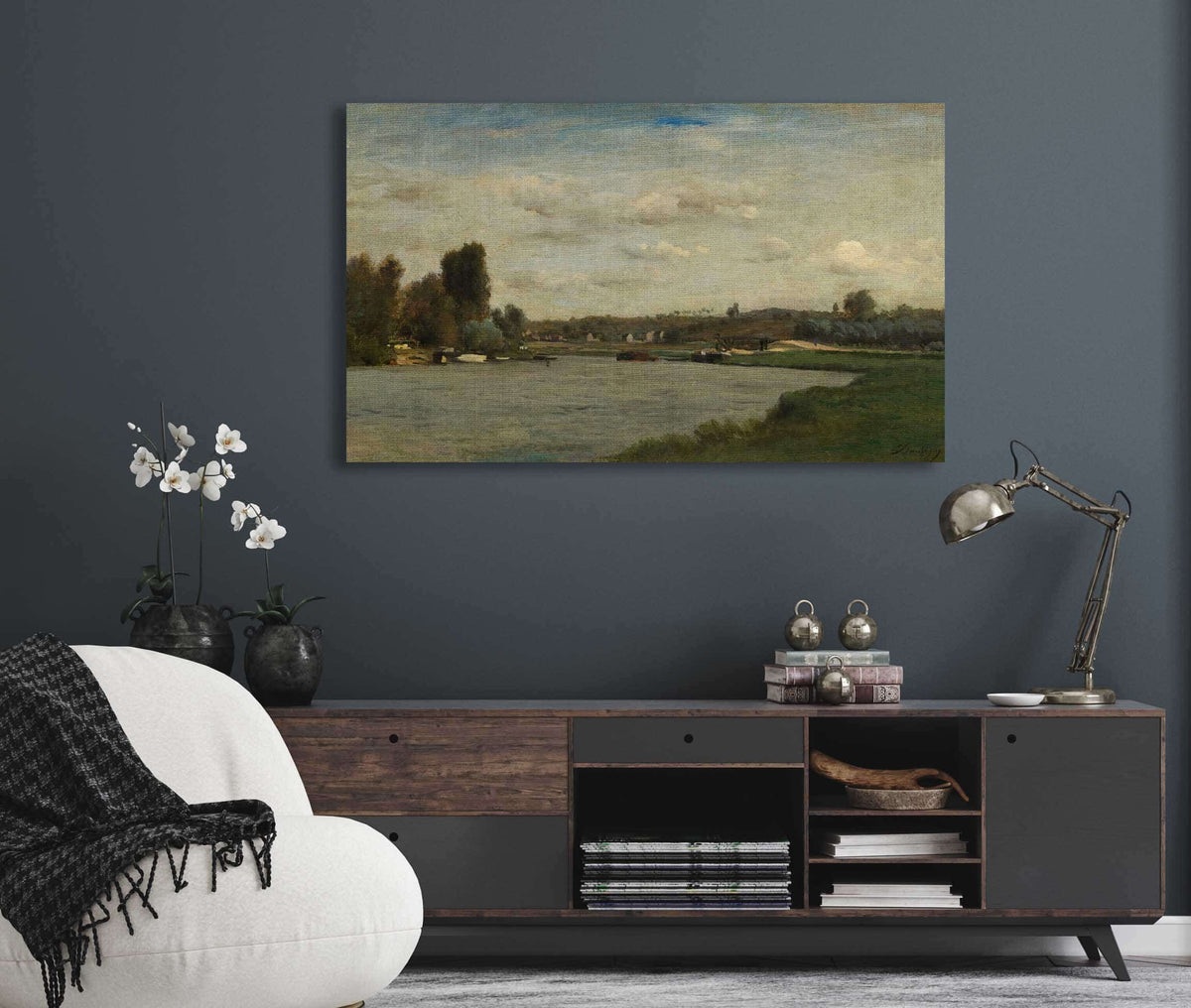 Landscape On A River by Charles Francois Daubigny