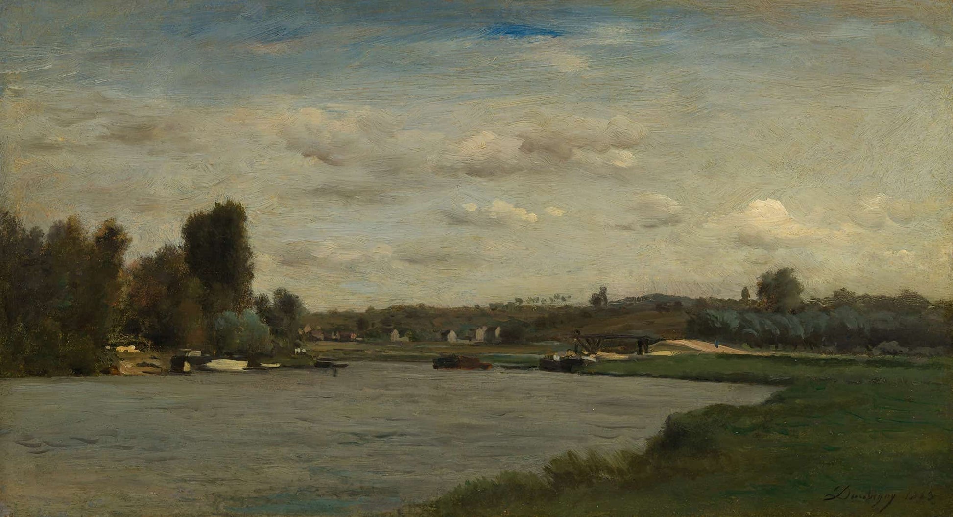 Landscape On A River by Charles Francois Daubigny