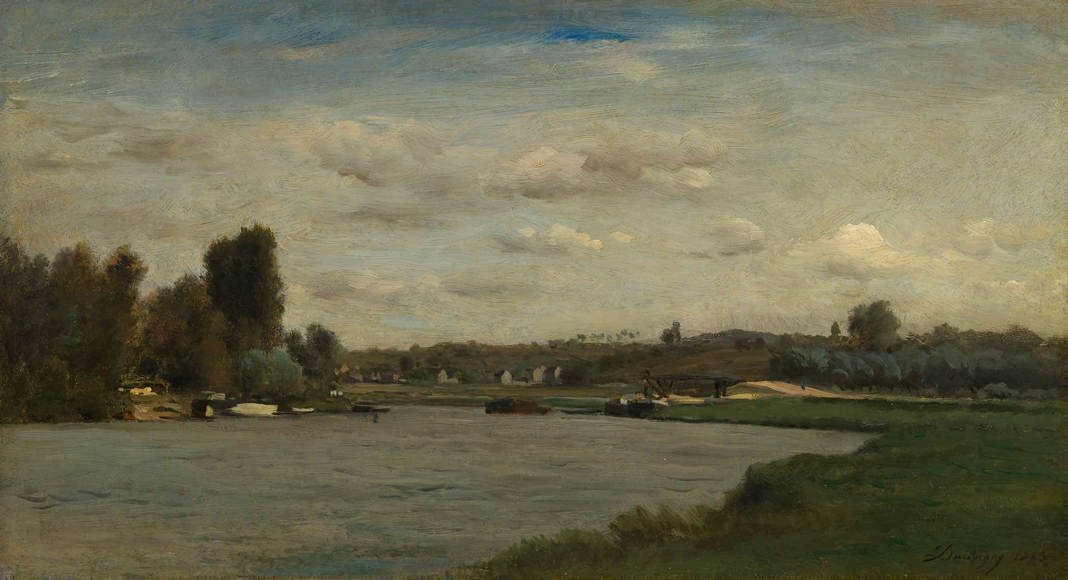 Landscape On A River by Charles Francois Daubigny