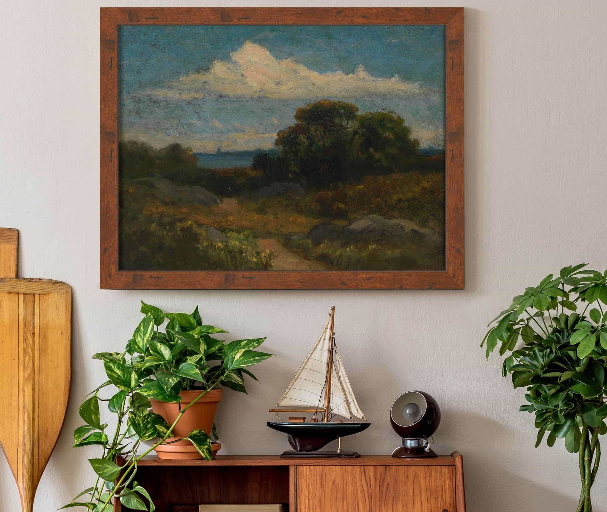 Landscape Trees And Rocks By Lake by Edward Mitchell Bannister