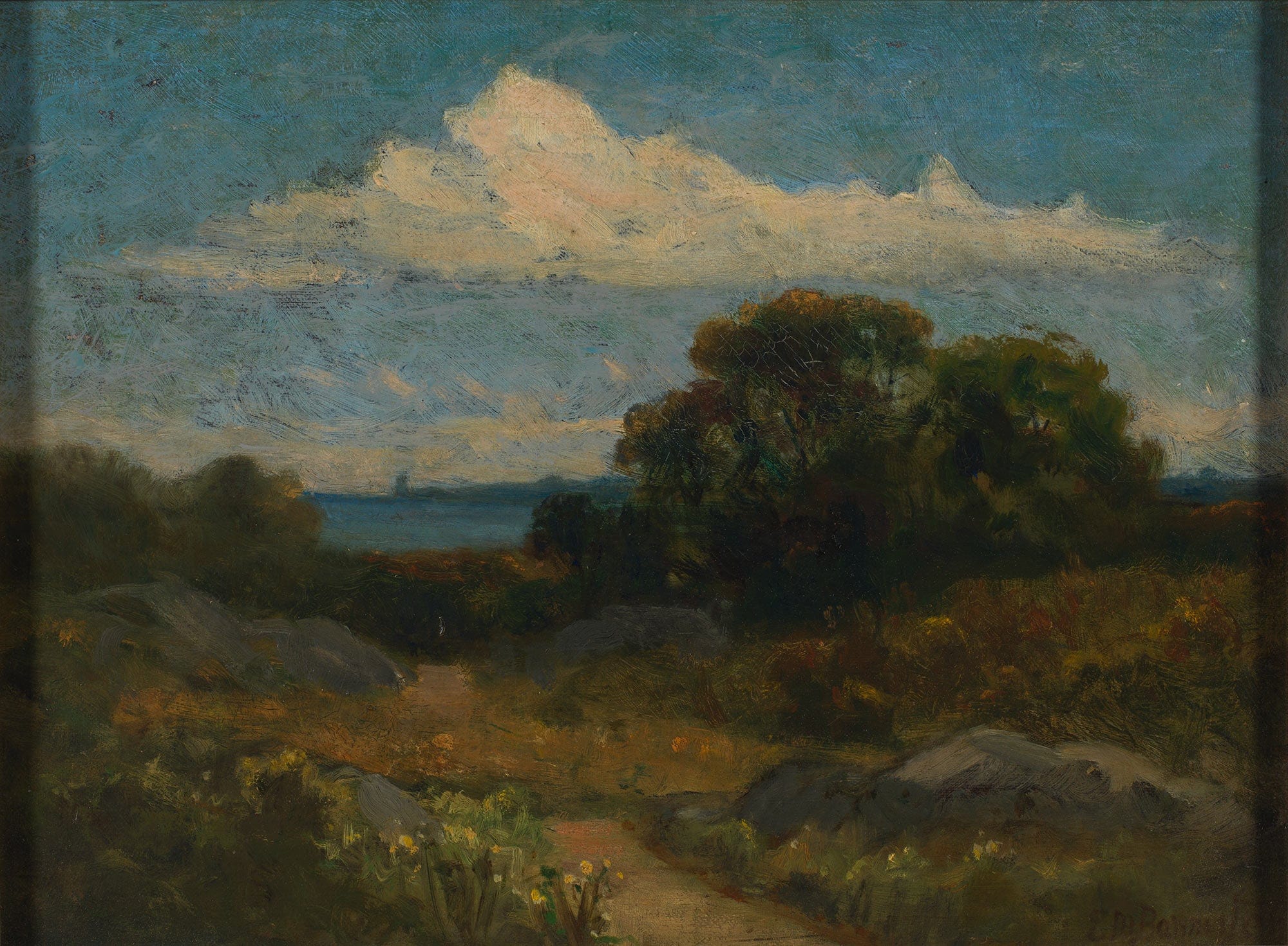 Landscape Trees And Rocks By Lake by Edward Mitchell Bannister
