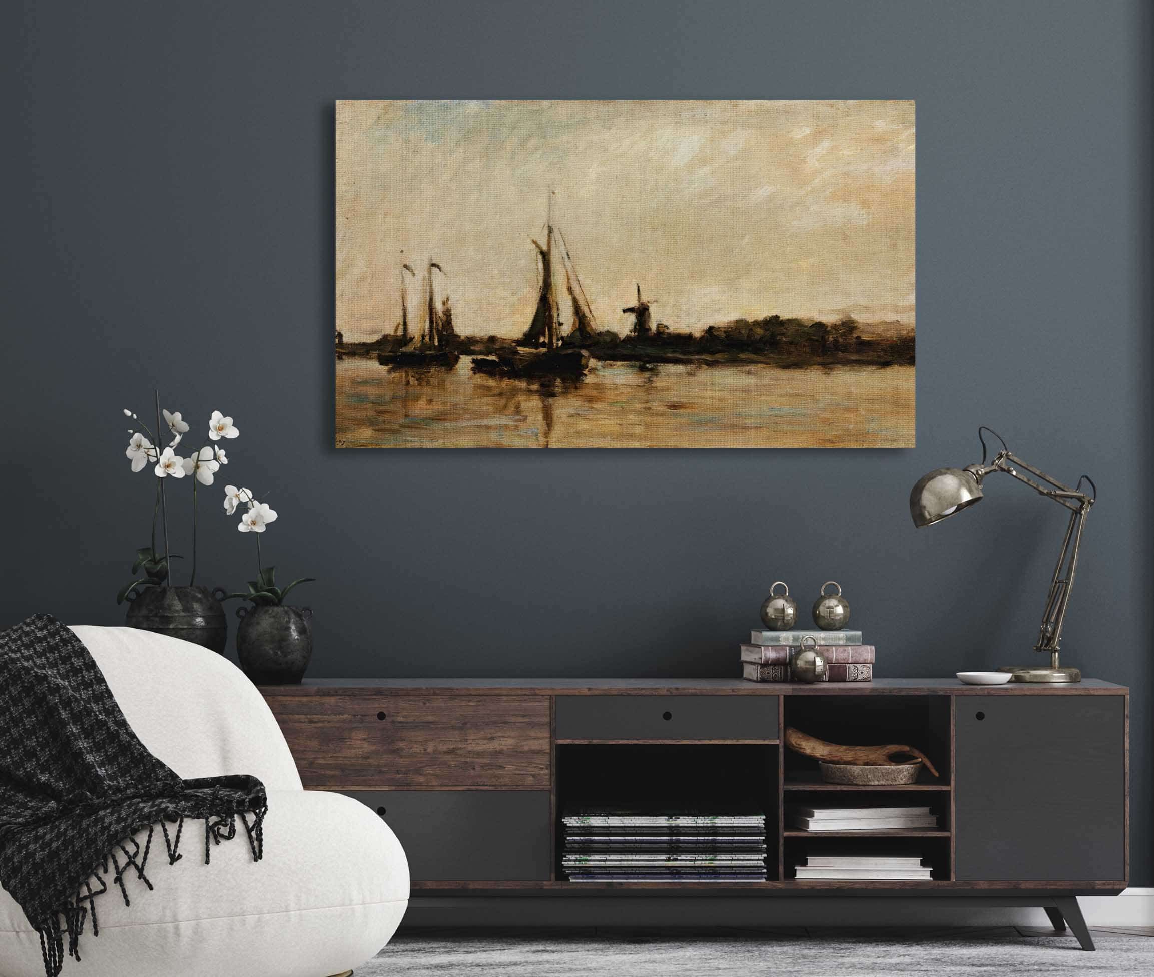 Landscape With A Canal In Holland by Charles Francois Daubigny