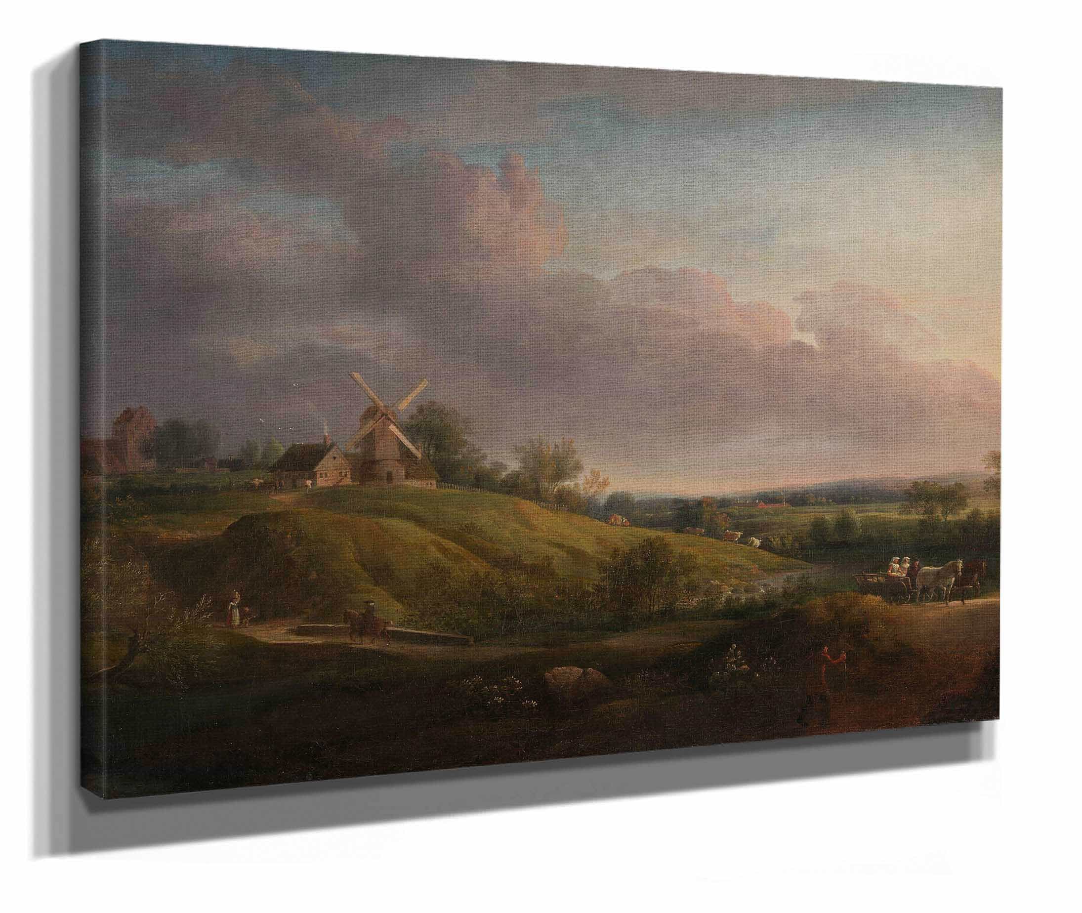 Landscape With A Church And A Mill by Jens Juel