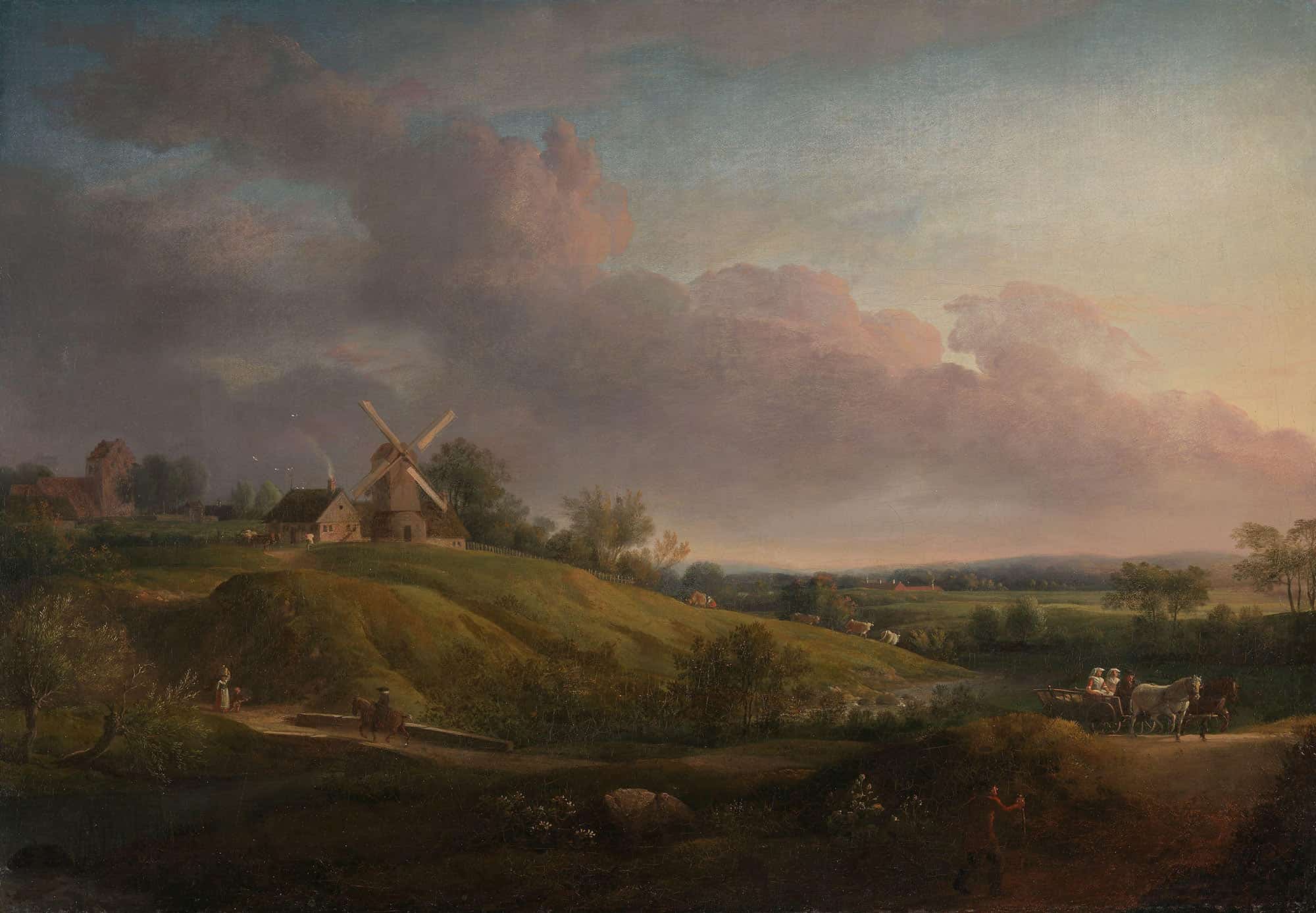 Landscape With A Church And A Mill by Jens Juel