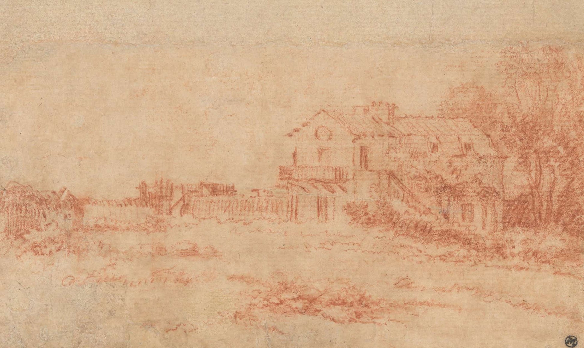 Landscape With A Country House by Jean Antoine Watteau