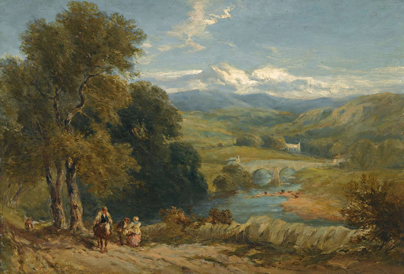 Landscape With A Distant View Of Bolton Abbey Yorkshire And The River Wharfe by David Cox