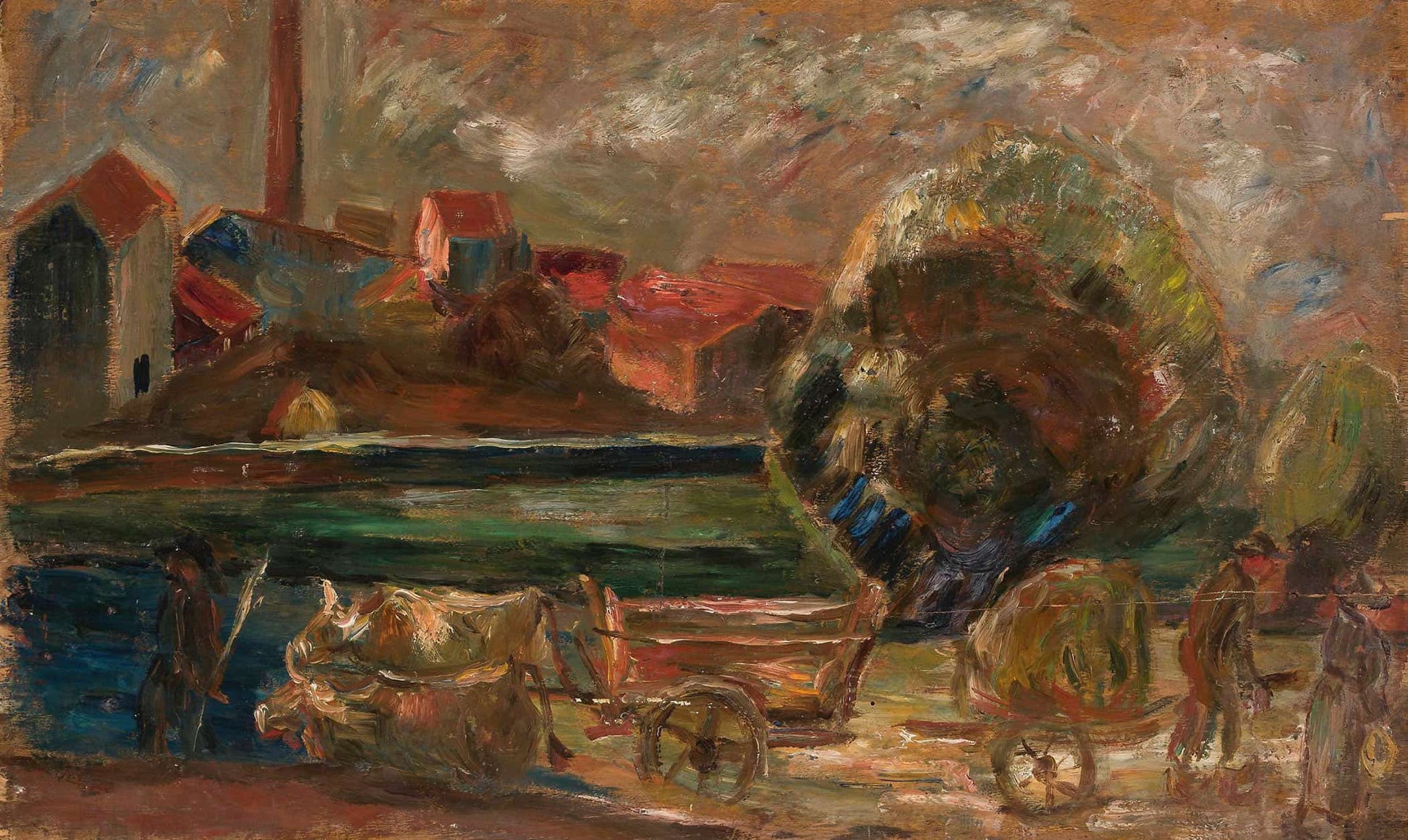 Landscape With A Factory Chimney by Tadeusz Makowski