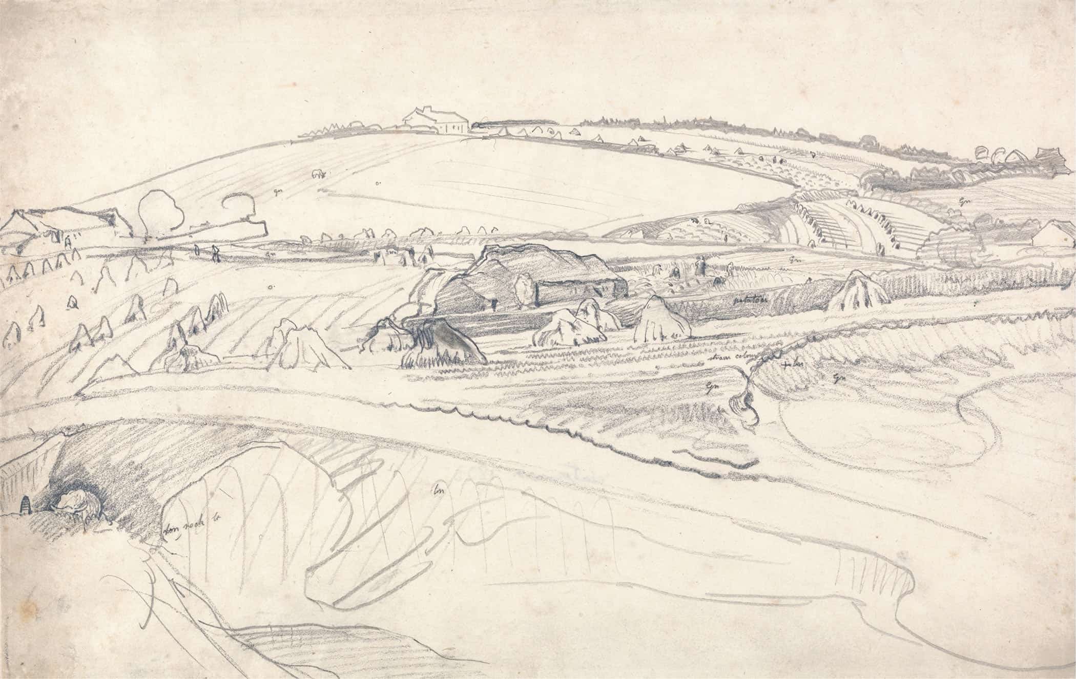 Landscape With A Farm And Cornstalks by James Ward