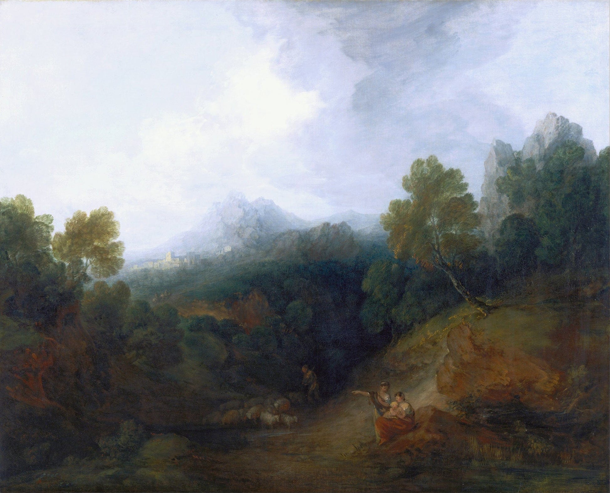 Landscape With A Flock Of Sheep by Thomas Gainsborough