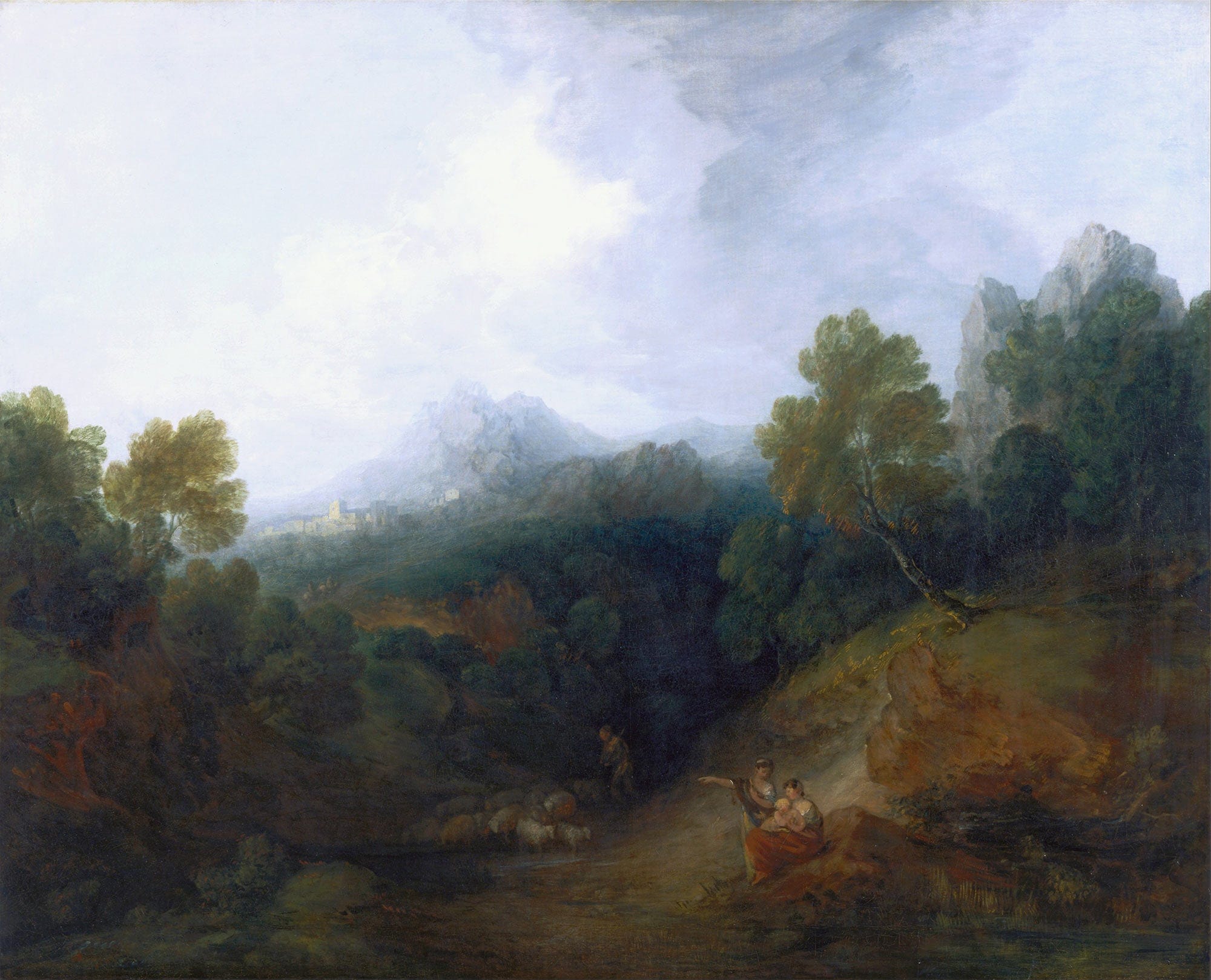 Landscape With A Flock Of Sheep by Thomas Gainsborough