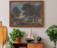 Landscape With A Man Washing His Feet At A Fountain After Poussin by David Cox