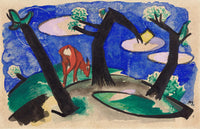 Landscape With A Red Animal by Franz Marc