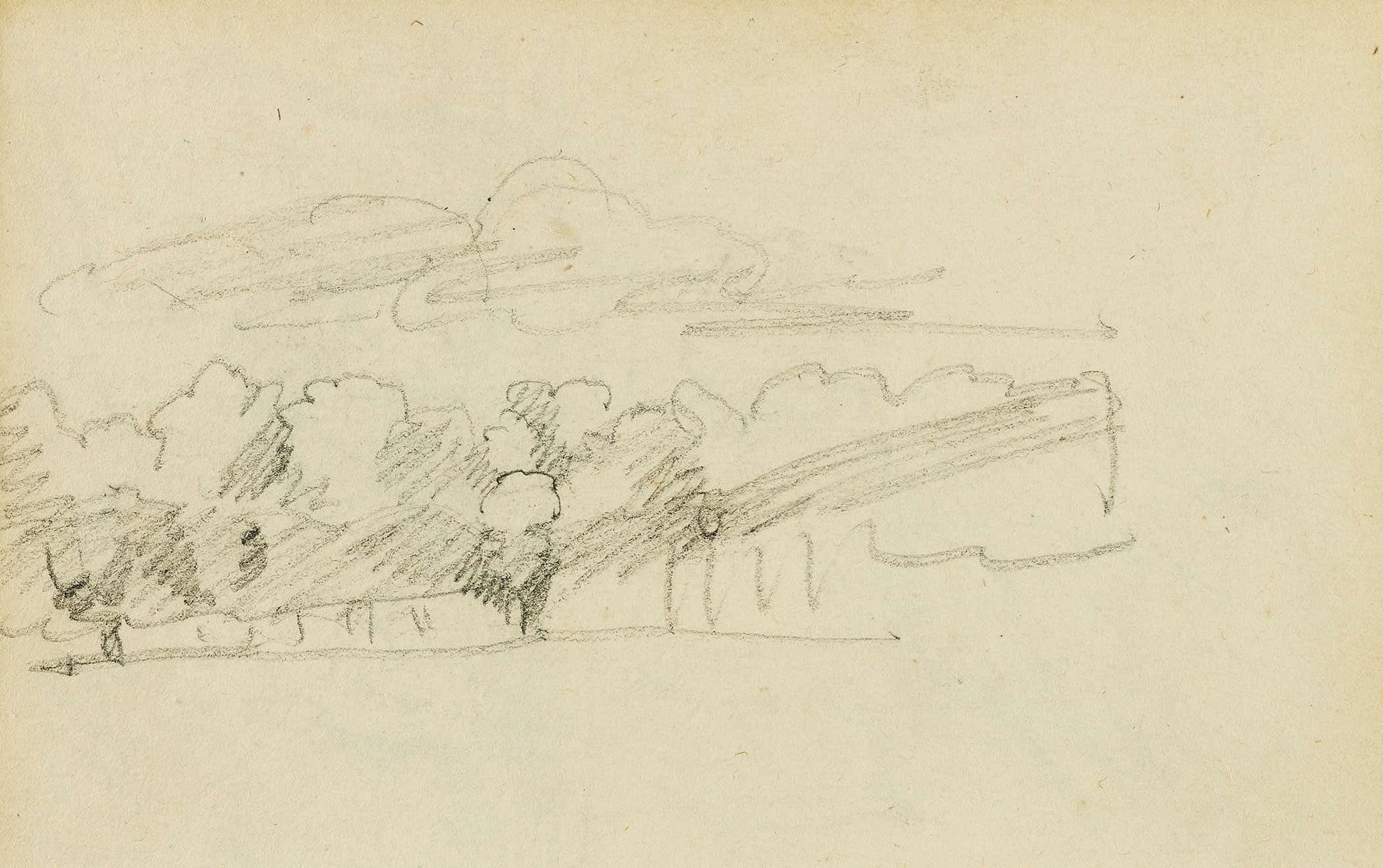 Landscape With A Row Of Trees  by Theodore Gericault