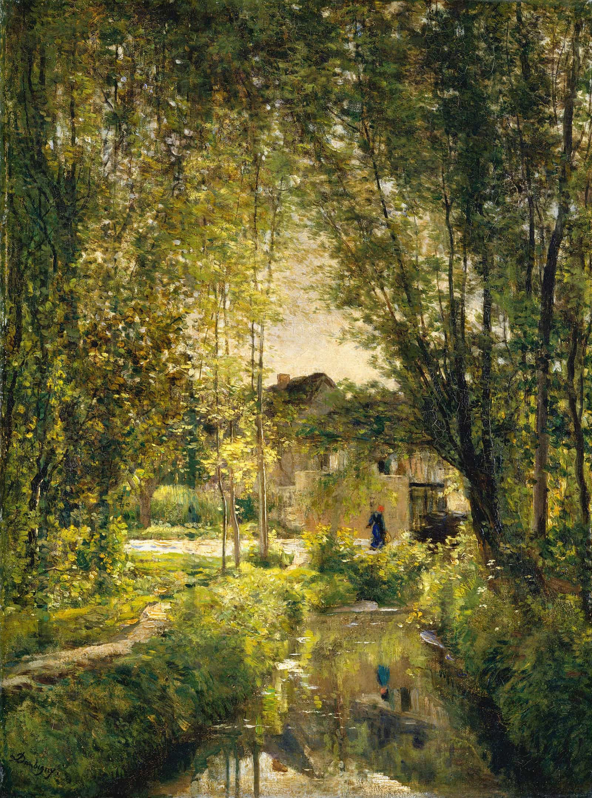 Landscape With A Sunlit Stream by Charles Francois Daubigny