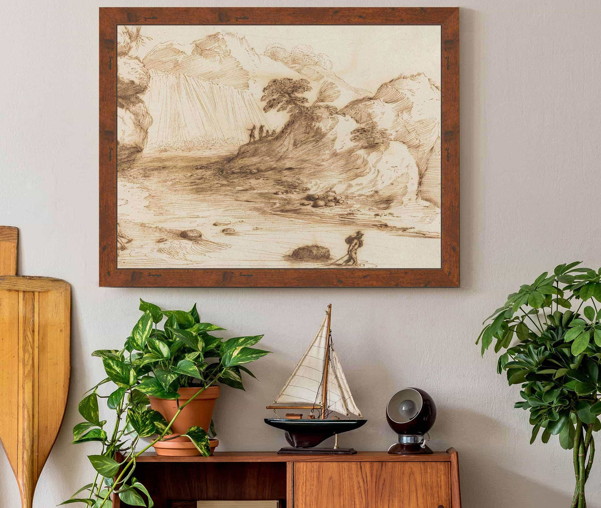 Landscape With A Waterfall by Guercino