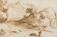 Landscape With A Waterfall by Guercino