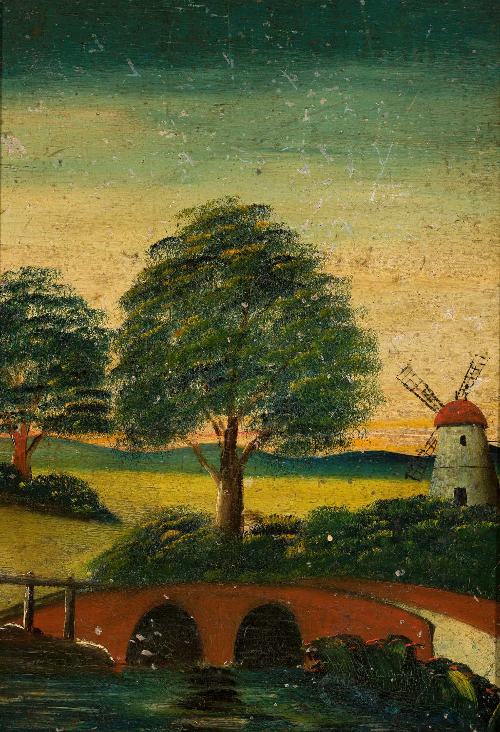 Landscape With A Windmill And A Bridge by Tadeusz Makowski