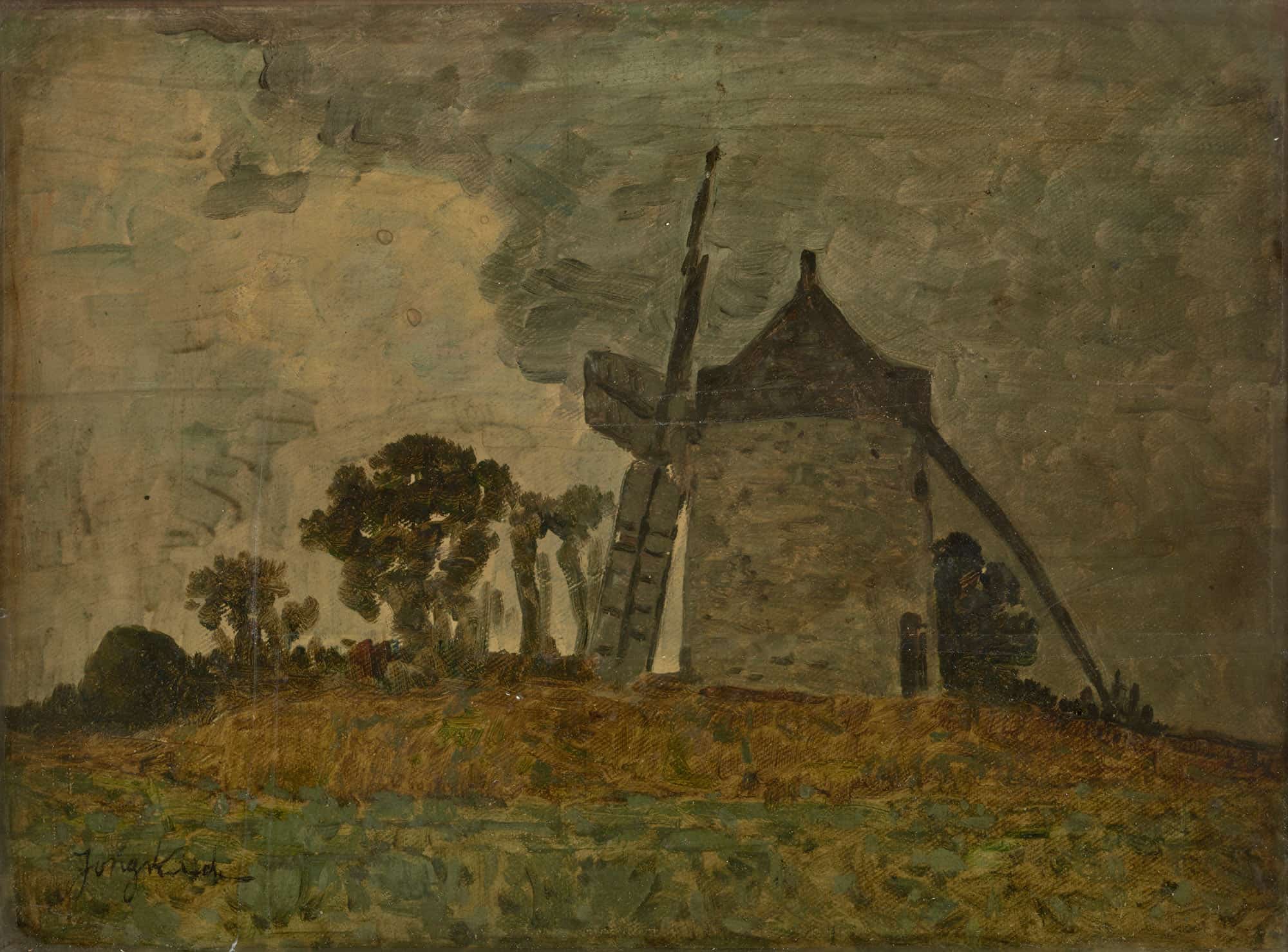 Landscape With A Windmill by Johan Barthold Jongkind