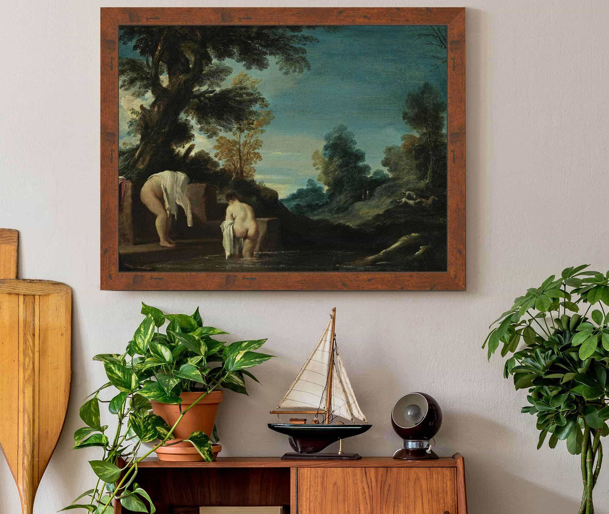 Landscape With Bathing Women by Guercino