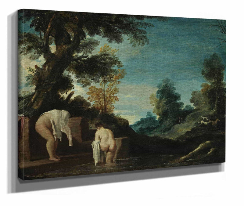 Landscape With Bathing Women by Guercino