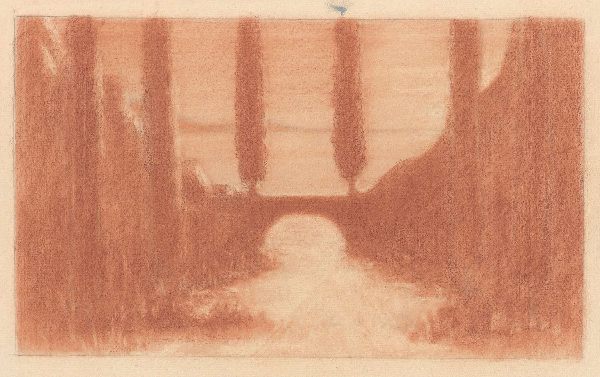Landscape With Bridge And Cypress Trees   by Herbert Crowley