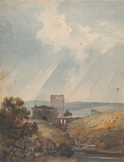Landscape With Castle Hills And Mountains by Thomas Sully