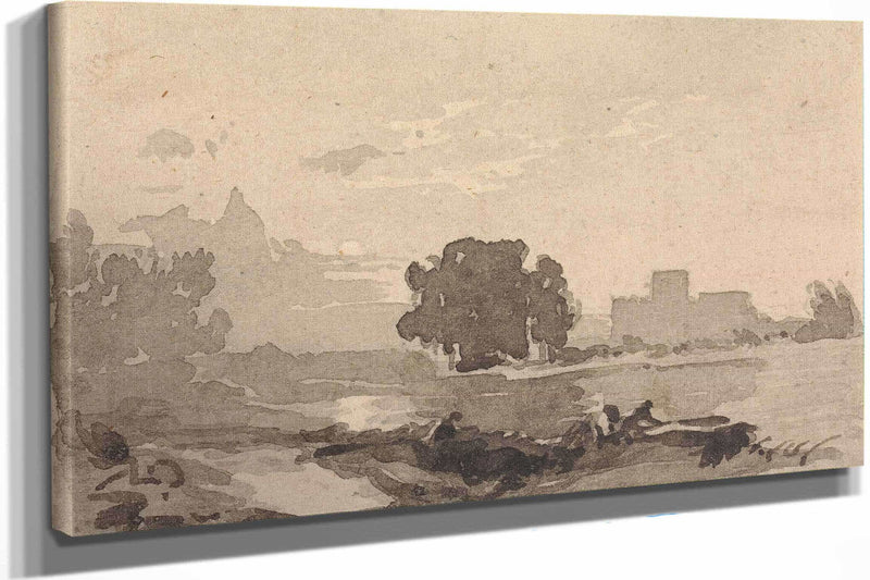 Landscape With Castle In Background by Thomas Sully