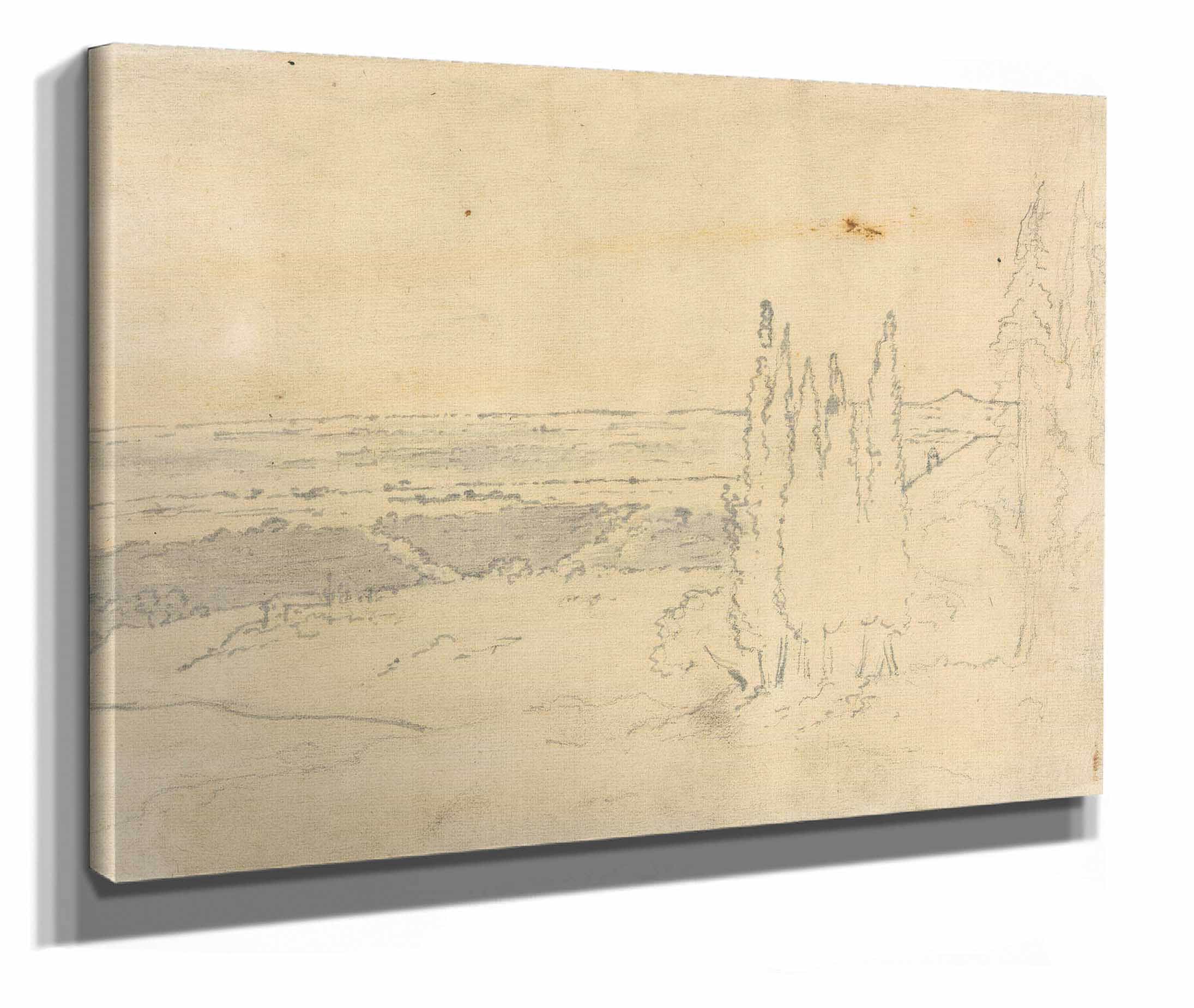Landscape With Cedars And Buildings  by Joseph Wright Of Derby