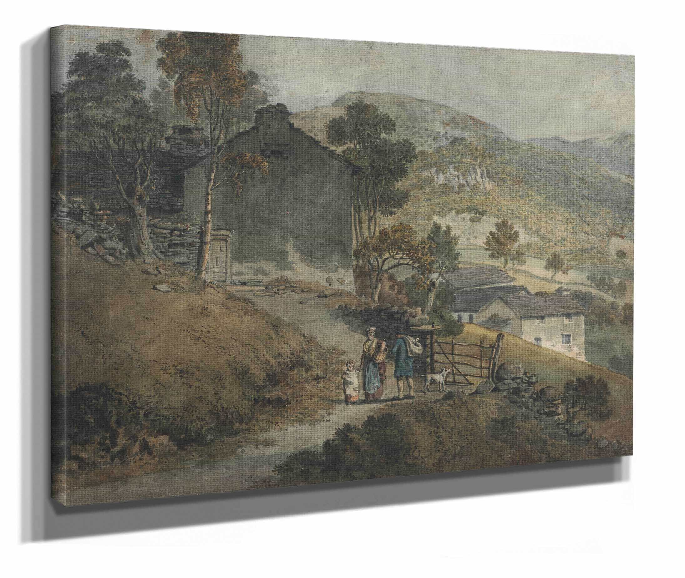 Landscape With Cottages And Figures by James Ward