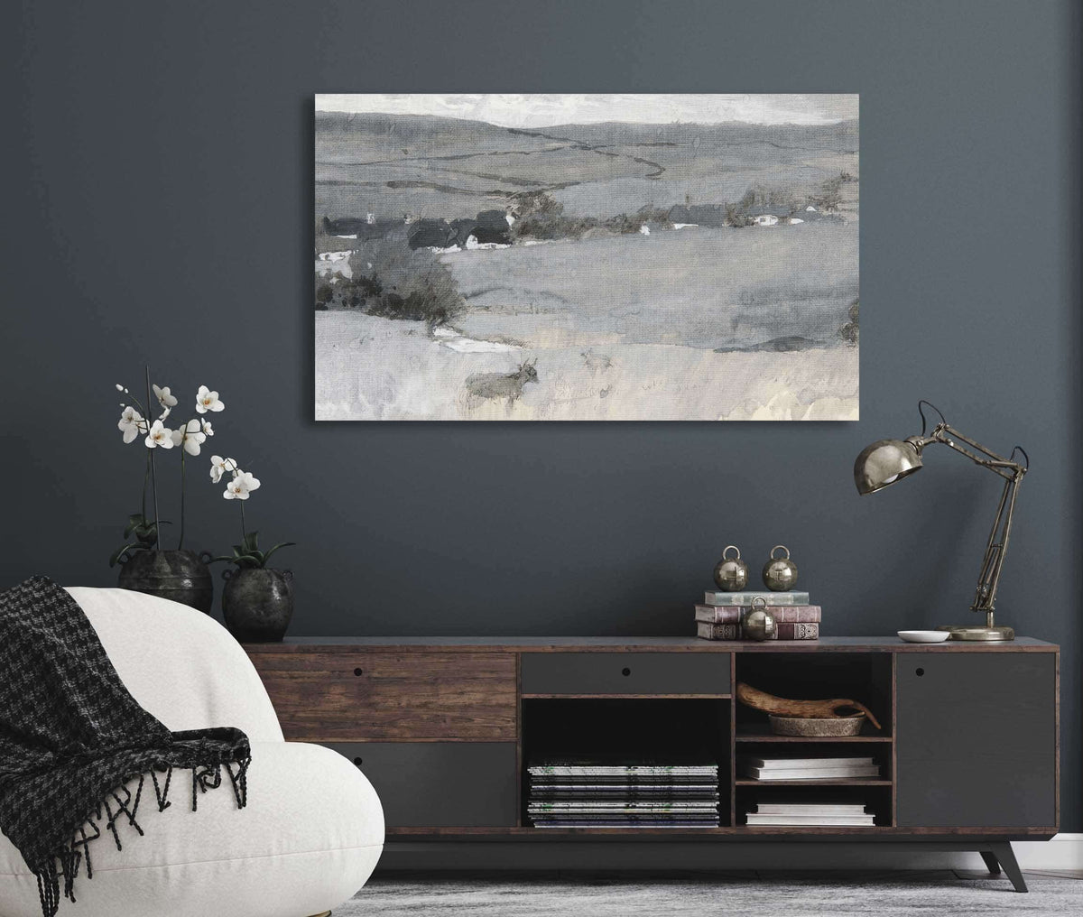 Landscape With Cow In Foreground by Edwin Austin Abbey