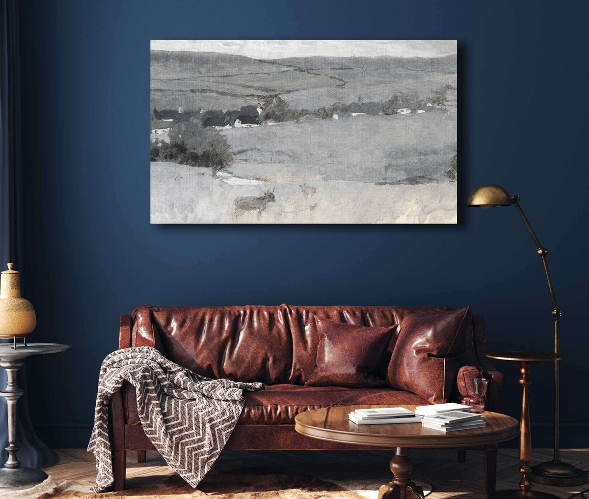 Landscape With Cow In Foreground by Edwin Austin Abbey