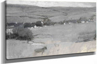 Landscape With Cow In Foreground by Edwin Austin Abbey