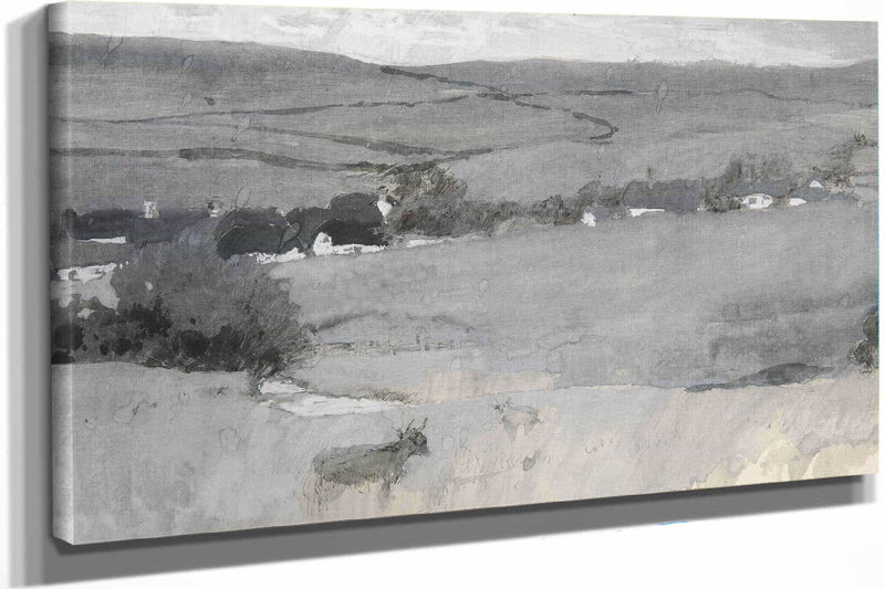 Landscape With Cow In Foreground by Edwin Austin Abbey