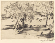 Landscape With Cows Landschaft Mit Kuhen by Lovis Corinth