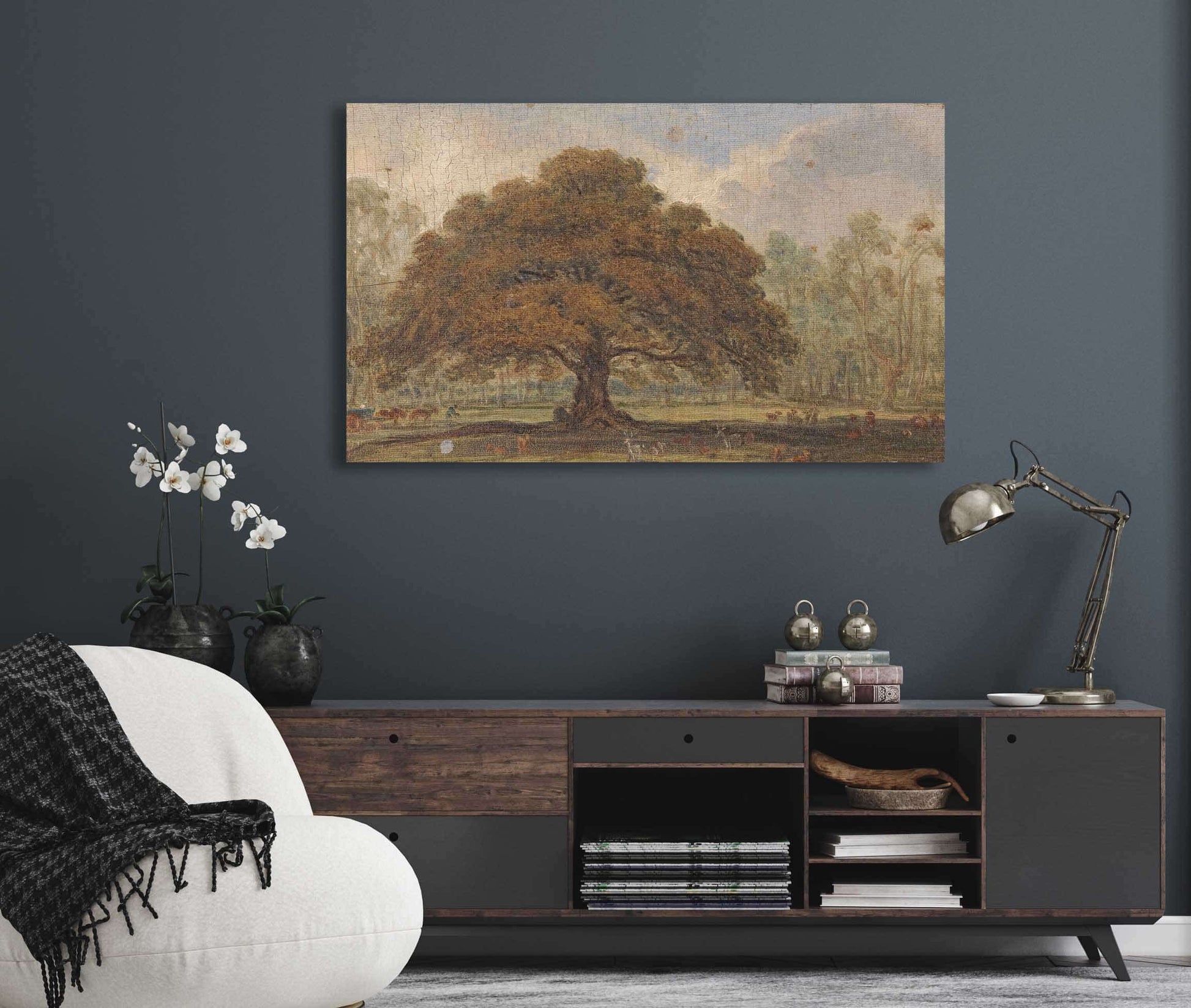 Landscape With Deer Under The Beggars Oak Dagots Park by James Ward